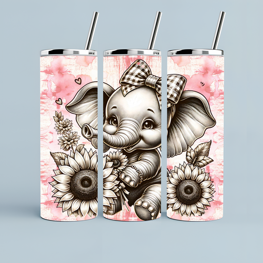 Cute Baby Elephant 20oz Insulated Drinks Tumbler