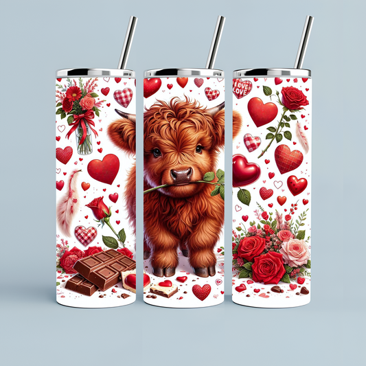 20 oz Highland Cow Themed Drinks Tumbler.