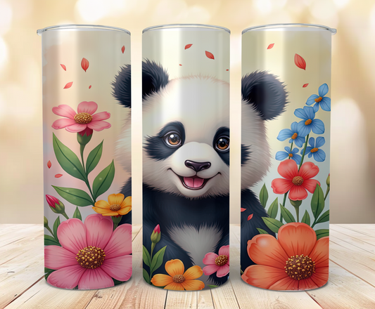 Cute Panda 20oz Double Walled Insulated Drinks Tumbler